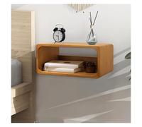 Mesita de noche flotante hecha a mano montada en la pared, mesa de madera blanca, 45,7 x 25,4 x 19 cm, moderna para dormitorio, almacenamiento rústico, decoración del hogar, diseño que ahorra espacio