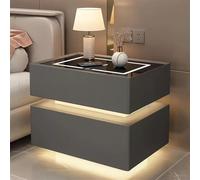 Mesita de noche flotante LED con cajón y carga inalámbrica, una mesita de noche inteligente para dormitorios, salas de estar y oficinas