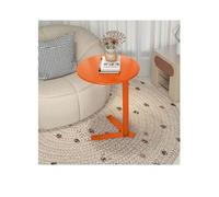 Mesita de noche for dormitorio, mesita de noche negra, mesa de jardín, mesas de picnic, mesa auxiliar redonda, mesa de centro pequeña, mesa de sofá de hierro forjado for sala de estar(Orange)