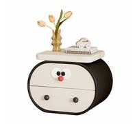 Mesita de Noche for niños con Ojos Grandes de Dibujos Animados, gabinete de Almacenamiento de Dormitorio lúdico Estilo Crema for organización(White,(20x14x18in))