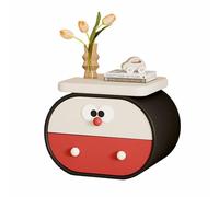 Mesita de Noche for niños con Ojos Grandes de Dibujos Animados, gabinete de Almacenamiento de Dormitorio lúdico Estilo Crema for organización(Red,(20x14x18in))