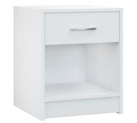 CASARIA® Mesita de Noche con Cajón 50x40x35cm para Cama Mueble Dormitorio Mesilla de Noche Mesa Auxiliar Salón Compartimento Abierto Asa Cromada