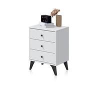 Mesita de noche iconic blanco artik (blanco mate) - negro 40 x 56 x 33,5 cm 56 cm
