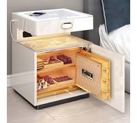 Mesita de noche inteligente, caja fuerte oculta con puerto USB, mesita de noche inteligente con luz LED de 3 colores y altavoz, para dormitorio, oficina, sala de estar, dormitorio