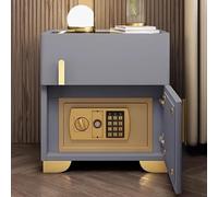 Mesita de noche inteligente con brillo ajustable oculto y seguro, mesa de noche LED con estación de carga y puertos USB/tipo C, parte superior de vidrio templado, diseño moderno para dormitorio