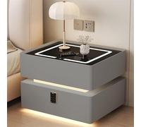 Mesita de noche inteligente con carga inalámbrica, audio Bluetooth y cerradura de combinación para una organización moderna del dormitorio