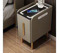 Mesita de Noche Inteligente con EstacióN de Carga InaláMbrica Mesillas de Noche 2 Cajones PequeñA Mesa Auxiliar Multifuncional Para Dormitorio, Sala Y Estar Oficina ( Color : B , Size : RIGHT_45*40*48
