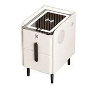 Mesita de noche inteligente con estación de carga inalámbrica y luces LED de 3 colores, mesita de noche con 2 cajones de almacenamiento, mesitas de noche para dormitorio/blanco/25 * 40 * 50 cm Warm as