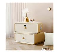 Mesita de Noche Inteligente con estación de Carga USB, Mesa Auxiliar con Altavoz BT con cajón, mesita de Noche Moderna de Madera Maciza, rotación Superior de 360 °, con Bloqueo de Huellas da