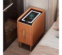 Mesita de noche inteligente con iluminación ajustable y carga inalámbrica, mesita de noche que ahorra espacio para dormitorio y sala de estar