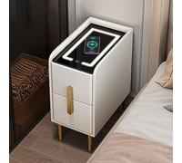 Mesita de noche inteligente con iluminación ajustable y carga inalámbrica, mesita de noche que ahorra espacio para dormitorio y sala de estar