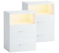 Mesita de noche Jamie set de 2 blanco 55x40x28cm