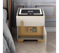 Mesita de noche LED inteligente con estación de carga y mesa de noche moderna segura para dormitorio y oficina, muebles elegantes para una vida organizada