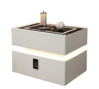 Mesita de noche LED inteligente, diseño moderno con 2 Ders, estadística de carga protegida por contraseña, Comodino contemporáneo para dormitorio Sto y Sle