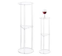 Mesita de Noche Lucite - Estantería Elegante Efecto, Unidad Ligera de Varios Niveles, Mesa Auxiliar de acrílico, Soporte Final de durabl | Muebles auxiliares Elegantes para el Am