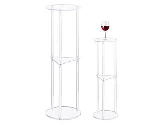 Mesita de Noche Lucite - Estantería Elegante Efecto, Unidad Ligera de Varios Niveles, Mesa Auxiliar de acrílico, Soporte Final de durabl | Muebles auxiliares Elegantes para el Am