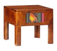 Mesita de Noche, Madera Maciza de Acacia con Acabado Miel, Diseño Compacto con Amplio Almacenamiento, Mesa de Cabeceira, Mesitas Auxiliares, para Dormitorio, Color Marrón Natural, 40x40x36 cm