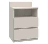 CDF Mesita de noche M1 Malwa, mesita de noche | Color: cachemir (beige) | ideal para dormitorio, habitación de los niños, adolescentes | fácil montaje | dos cajones espaciosos | cajones sin mango