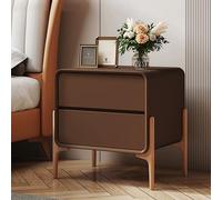 Mesita de noche marrón oscuro con 2 cajones, 40 x 40 x 50 cm, elegante solución de almacenamiento para dormitorio y sala de estar, diseño moderno, mesita de noche que ahorra espacio