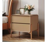 Mesita de noche marrón oscuro con 2 cajones de 40 x 40 x 50 cm, elegante almacenamiento para dormitorio y sala de estar, mesita de noche moderna, diseño que ahorra espacio