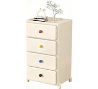 Mesita de noche, mesa auxiliar, armario de almacenamiento con cajones y 4 ruedas, mesa de noche para dormitorio y sala de estar, moderna y sencilla, sin montaje, mesita de noche estrecha B-50cm,4-Tier