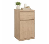 Mesita de Noche, Mesa Auxiliar SIL Oak con 1 Puerta y 1 Cajón,Color Jackson Hickory, 41 x 40 x 70 cm