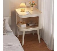 Mesita De Noche, Mesas Auxiliares con Cajón De Almacenamiento, Gabinete De Almacenamiento De Acero Junto A La Cama, Mesa Auxiliar De Metal, Mesa De Noche Moderna para Sala De Estar Y Dormitorio(White)