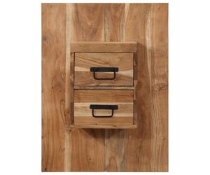 Mesita de noche mesilla de noche - madera maciza de acacia 60x32x80 cm