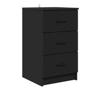 Mesita de noche - mesilla de noche negro 38 x 38 x 66 cm madera contrachapada