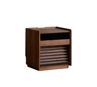 Mesita de noche/mesita de noche 45×40×49cm Estilo Rural Nuez Mesita de noche para dormitorio, moderna mesa de almacenamiento del hogar, adecuada para hoteles y salas de estar Mesas auxiliares de