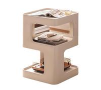 Mesita De Noche, Mesita De Noche con Estante De Almacenamiento Abierto, Mesa Auxiliar De Metal, Mesita De Noche Moderna, Mesa Auxiliar Versátil para Dormitorio, Sala De Estar(Cream,40*40*55cm)