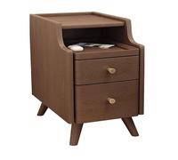 Mesita De Noche, Mesita De Noche De Madera con Patas De Madera Maciza, Mueble De Almacenamiento Pequeño Junto A La Cama con Base Resistente, Mesa Auxiliar Estrecha Para Espacios Pequeños(Walnut,40*40*
