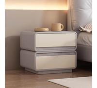 Mesita de noche, mesita de noche de madera maciza de lujo con 2 cajones, diseño minimalista moderno para muebles de dormitorio y sala de estar