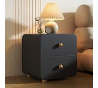 Mesita De Noche Mesita De Noche Mesa Auxiliar Cama Moderna De Estilo Crema con 2 Cajones Gran Capacidad para Dormitorio Sala De Estar Color Negro