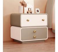 Mesita De Noche Mesita De Noche Mesa Auxiliar Creativa Giratoria Gran Capacidad para Dormitorio Sala De Estar Beige 19,7 ''