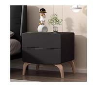 Mesita de noche Mesita de noche simple de madera maciza Color puro Crema Brisa Organizador Dormitorio Almacenamiento en el hogar Mesita de noche Cajones dobles de gran capacidad Mesita de noche Warm