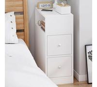 Mesita de noche, mini pequeño casillero ultra narró D Mesa a lado de mesa con 2 cajones y estante de operación fácil de ensamblaje para la sala de estar Bedside Bedway House Office, B-30 * 30 * 66cm