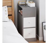 Mesita de noche, mini pequeño casillero ultra narró D Mesa a lado de mesa con 2 cajones y estante de operación fácil de ensamblaje para la sala de estar Bedside Bedway House Office, B-30 * 30 * 66cm