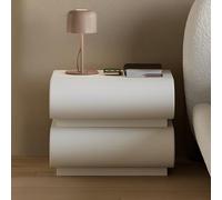 Mesita de noche minimalista blanca con 3 varillas de madera maciza y parte superior de cuero de microfibra para dormitorio, sala de estar y mesa auxiliar. Tamaño de uso
