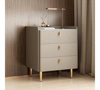 Mesita de noche minimalista con 3 cajones, mesita de noche moderna para dormitorio y sala de estar, mesa auxiliar pequeña que ahorra espacio, elegante solución de almacenamiento para espacios