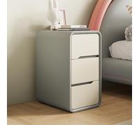 Mesita de Noche Minimalista Moderna de 3 cajones en Estilo Crema Pequeño Armario de Almacenamiento Junto a la Cama para la Vida contemporánea