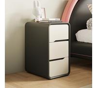 Mesita de Noche Minimalista Moderna de Color Crema de 3 cajones Pequeño gabinete de Almacenamiento de Madera para BDark Mesa Auxiliar Gris con Estilo contemporáneo BFurniture Elegante