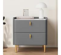 Mesita de Noche Minimalista Moderna, Linda mesita de Noche con cajones Dobles, Multicolor y multitamaño, la encimera está Hecha de Pizarra Gruesa, Adecuada para Sala de Estar y b(Color : Gr