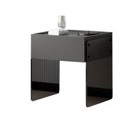Mesita de noche minimalista suspendida, mueble de almacenamiento for dormitorio con cristal a prueba de explosiones y cajones, ideal for interiores y salas de estar.(Dark gray,40 x 40 x 47.5 cm)