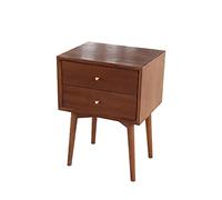 Mesita de noche moderna con 2 cajones, 45 x 35 x 61,5 cm, mesita de noche de madera para dormitorio, diseño simple, piel de madera clara y oscura, elegante solución de almacenamiento