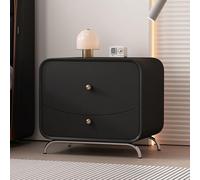 Mesita de noche moderna con 2 cajones, mesita de noche de madera para sala de estar, mesa auxiliar que ahorra espacio