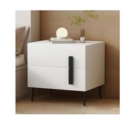 Mesita de Noche Moderna con cajón, Mesa Auxiliar Blanca para Dormitorio y Sala de Estar, 40x40x52cm (15.7x15.7x20.5in), Mueble Elegante para Espacios pequeños.