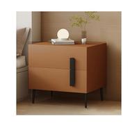 Mesita de Noche Moderna con cajón - Mesa Auxiliar Elegante para Dormitorio y Sala de Estar, Acabado Naranja, compacta 40x40x52cm (15,7x15,7x20,5in)