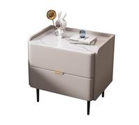 Mesita de noche moderna con patas de metal, fácil montaje, cajones deslizantes silenciosos, pequeña mesa de noche de madera maciza, resistente a los arañazos, ideal para mujeres y niñas (color)