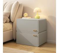 Mesita de Noche Moderna de 2 cajones Mesita de Noche para BStorage Mesita de Noche de Sala de Estar de diseño Delgado para Cama Sofá Silla Mesita de Noche pequeña con Estante de Bandeja para